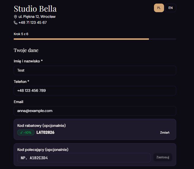 Screenshot — kody rabatowe