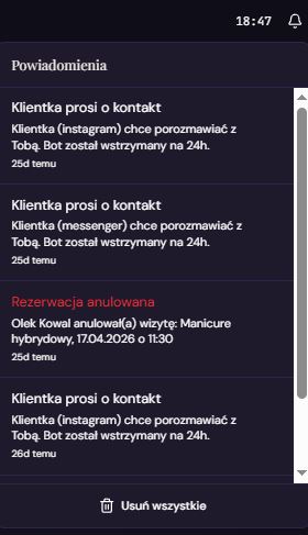 Screenshot — powiadomienia
