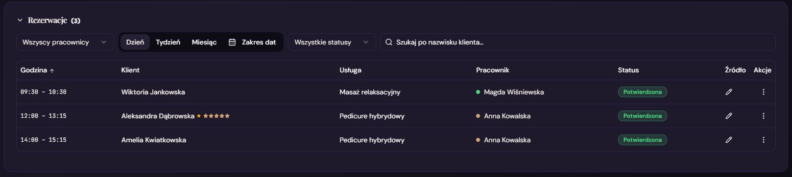 Screenshot — rezerwacje